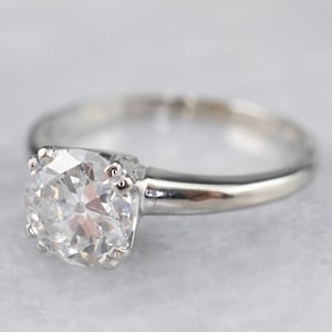 Alter European Cut Diamant Solitär Ring, Vintage Diamant Ring, Diamant Verlobung, Weißgold Diamant Ring, Klassischer Diamant Ring LX05W4UM