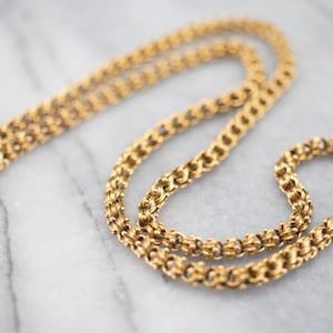 Antique Gold Link Chain, Victorian Chain Necklace, 14K Yellow Gold Chain, Ornate Link Chain, Estate Jewelry, 20 Inch Chain P0LWMWJH