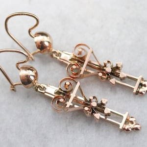 Upcycled Gold Victorian Drop Earrings, Antique Drop Earrings, Bridal Jewelry, Anniversary Gift, Birthday Gift AJXNJ01P
