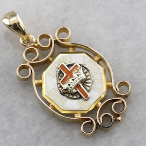Gold HOC Knights Templar Pendant, Men&#39;s HOC Pendant, Knights Templar Jewelry, Fraternal Organization, Men&#39;s Gift  9PQUML85