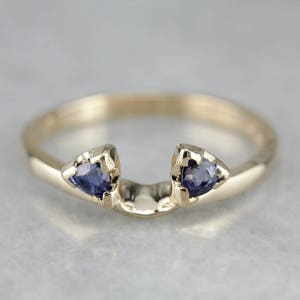 Sapphire Solitaire Enhancer band, Sapphire wrap band, stapelen band 189KR4-D