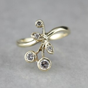 Modernist Diamond Cherries Cocktail Ring, Diamond Anniversary, Right Hand Ring FR7V2YVM
