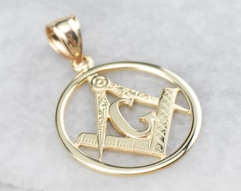 Vintage Masonic Pendant, Yellow Gold Masonic Pendant, Masonic Jewelry, Men's Jewelry, Fraternal Organization, Gifts for Him 0QVQ2JQL