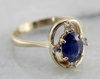 Sapphire and Diamond Cocktail Ring in Yellow Gold