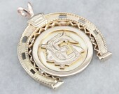 Gold Monogrammed Pendant, Horseshoe Pendant, Statement Pendant, Unisex Pendant LJ8P339R