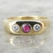 Ruby Diamond And 18k Gold Flush Set Unisex Ring KCH7CK-D image 1