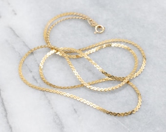 Cadena serpentina de oro amarillo de 14 quilates, 18 pulgadas
