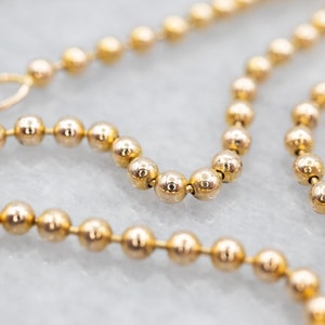 Vintage 14K Yellow Gold Beaded Chain, Beaded Ball Chain, Yellow Gold Ball Chain, Pendant Chain, Unisex Chain, A22511