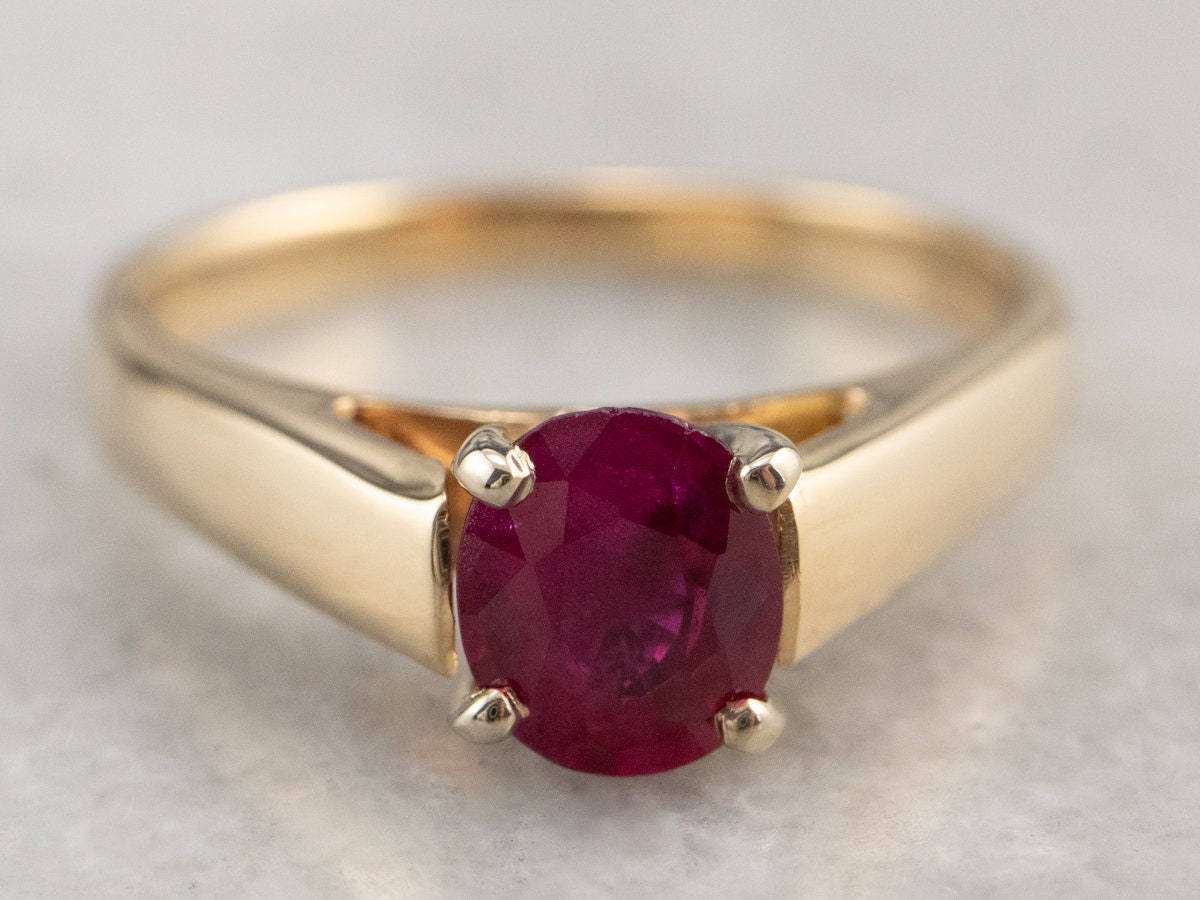 Solitaire ruby sales ring