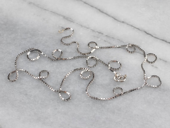 18K White Gold Box Chain 25 Inch Chain 