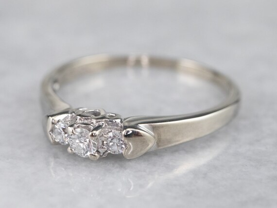 Three Stone Diamond Engagement Ring, Classic Thre… - image 3