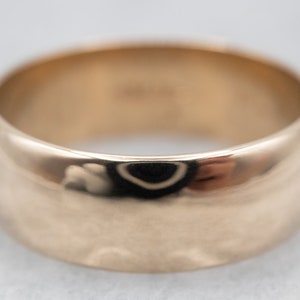 Antique Yellow Gold Plain Wide Wedding Band, Wide Gold Band, Unisex Wedding Band, Antique Wedding Ring, Stacking Band, A24190