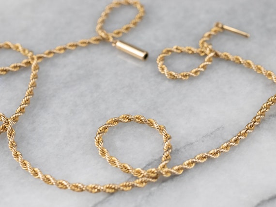 Yellow Gold Rope Twist Chain, 14K Yellow Gold Cha… - image 2