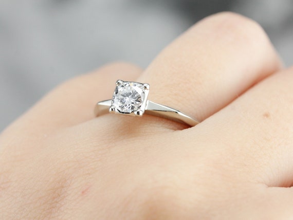 Vintage Diamond Solitaire, Diamond Engagement Rin… - image 7