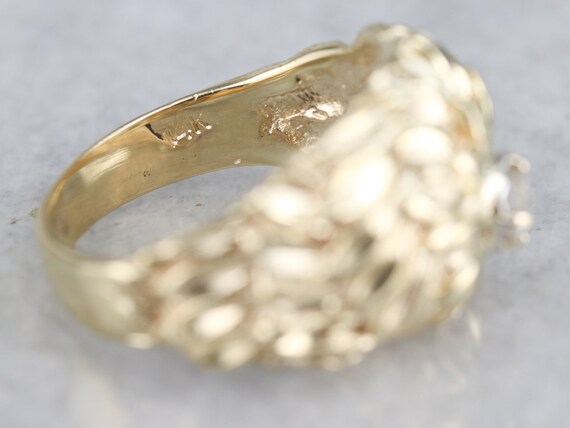 14K Yellow Gold Floral Diamond Ring, .20 Carat So… - image 5
