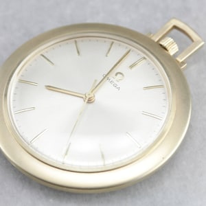 Vintage Omega Pocket Watch, Open Face Gold Pocket Watch, Mid Century Watch 13XRCEFD-D