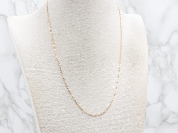 14K Yellow Gold Flat Link Cable Chain Necklace, 2… - image 5
