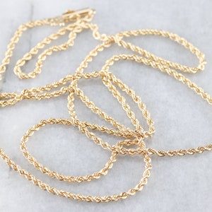 Gold Rope Twist Chain, 14K Yellow Gold Chain, 25 Inch Chain, Pendant Chain, Unisex Chain, Layering Necklace, Anniversary Gift 43LW74DZ