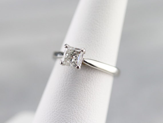 GIA Certified Diamond Solitaire Ring, Princess Cu… - image 7