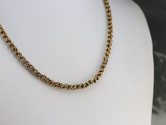 Victorian Gold Link Chain Necklace, Ornate Victor… - image 8