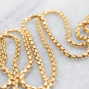 Yellow Gold Box Chain, 18K Gold Box-Snake Link Chain, 20 Inch Yellow Gold Chain, Gold Pendant Chain, Unisex Chain, Birthday Gift A23212