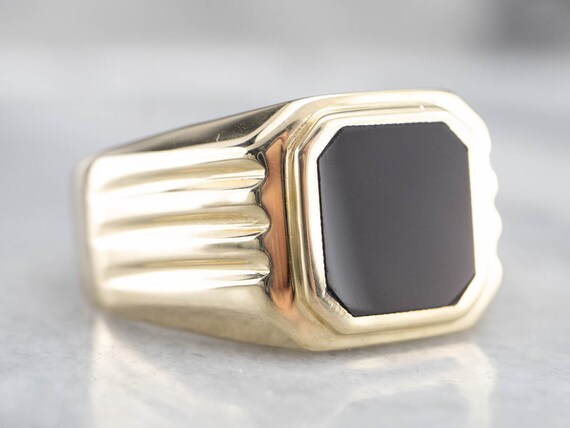 Retro Black Onyx Men S Statement Ring Vintage Onyx G Gem