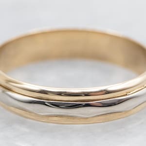 Vintage Two Toned Gold Band, Vintage Wedding Band, Gold Wedding Band, Two Tone Band, Yellow and White Gold Band, Vintage Band, Band A42550