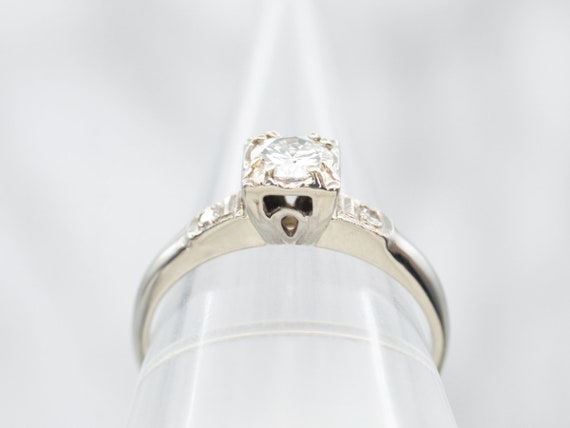 White Gold European Cut Diamond Engagement Ring w… - image 3