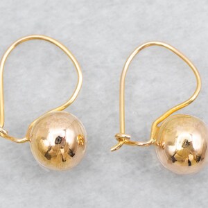 Ball Drop Earrings, Yellow Gold Earrings, Ball Earrings