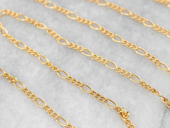 10K Gold Figaro Chain, Oval Link Chain, Gold Neckl