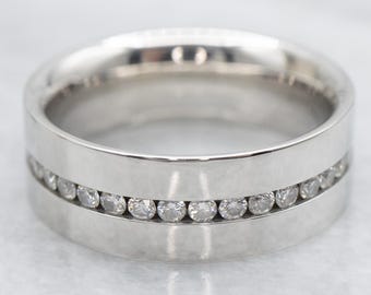 Platinum Diamond Eternity Band, Modern Minimalist Design