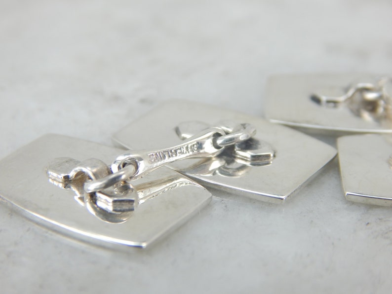 Vintage Sterling Silver Cufflinks, with MCM Monogram F50MMY-N image 4