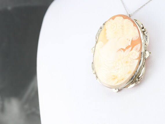 Art Deco Cameo Statement Pendant, Vintage Cameo B… - image 7