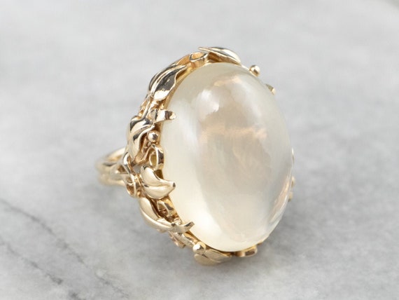 Botanical Moonstone Statement Ring, Large Moonston