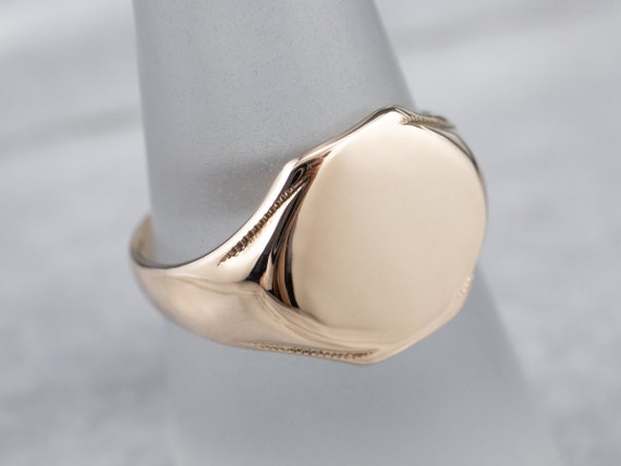 Gold Minimalist Signet Ring, Vintage Style Signet… - image 6