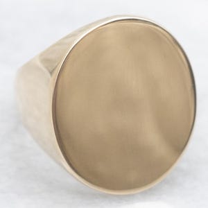 Unisex Plain Gold Signet Ring, Oval Signet Ring, Yellow Gold Signet, Gold Statement Ring, Plain Gold Ring, Birthday Gift A59203