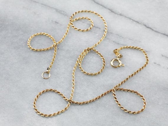 14K Gold Rope Chain 18 Inch Chain Twist 