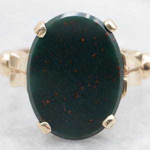 Vintage Bloodstone Ring, Bloodstone Ladies Ring, Cabochon Ring, March Birthstone, Bloodstone Jewelry A60420