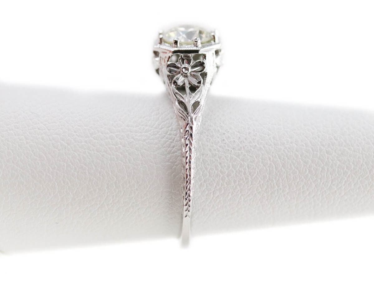 The Greenleaf Diamond Floral Engagement Ring by Elizabeth Etsy