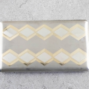 Diamond Patterned Cigarette Case, Vintage Chevron Sterling Silver Case, Elgin Cigarette Case, Men&#39;s Accessories, J1KMQRKQ