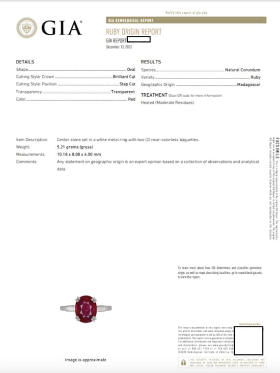GIA Certified 3.07 Carat Oval Ruby and Diamond Pl… - image 5