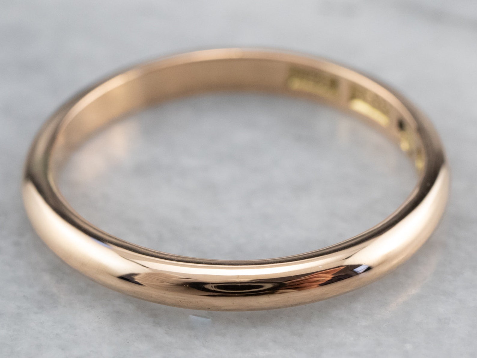 Large 18K Gold Band Men's Rose Gold Band Plain Rose Gold Etsy
