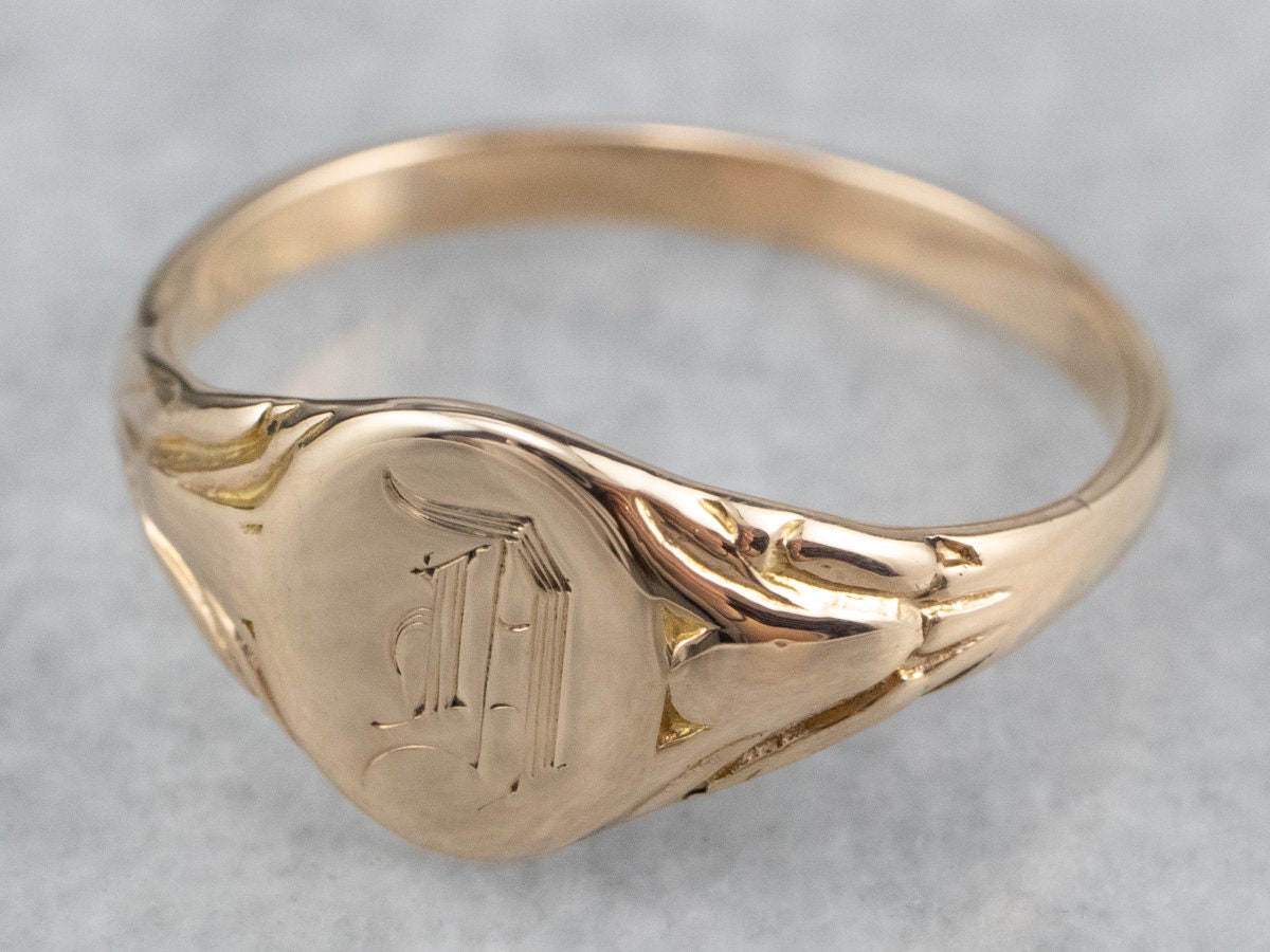 Antique Monogram D Signet Ring Victorian Gold | Etsy