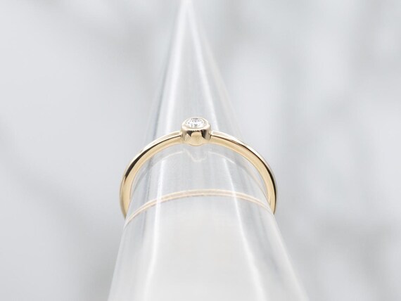 Simple Bezel Set Diamond Solitaire Engagement Ring - image 4
