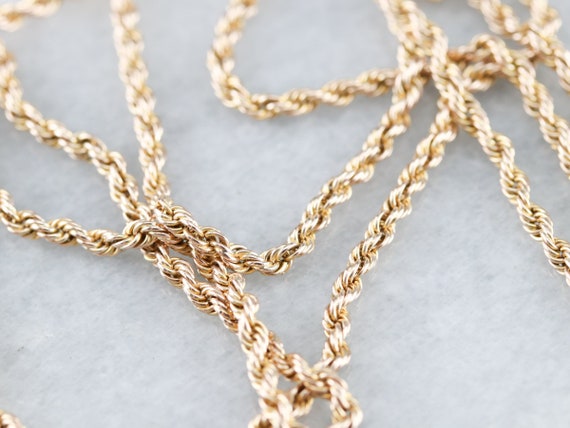 Vintage Rope Twist Chain, Yellow Gold Chain, Pend… - image 2