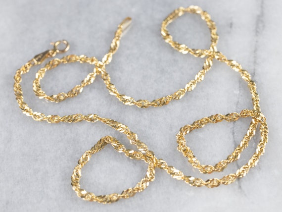 thumbnail image 2 of 14K Yellow Gold 2.45mm Twisted Singapore Chain Necklace (16-24 Inches) By Midas 2 of 6