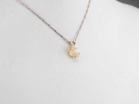 Buttercup Diamond Pendant, Layering Pendant, Soli… - image 9