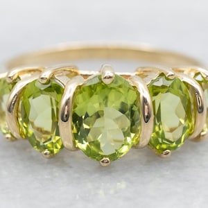 Gold Peridot Ring, Oval Cut Peridot, Peridot Ring, Yellow Gold Ring, Right Hand Ring, Statement Ring, August Birthstone, Ring A41103