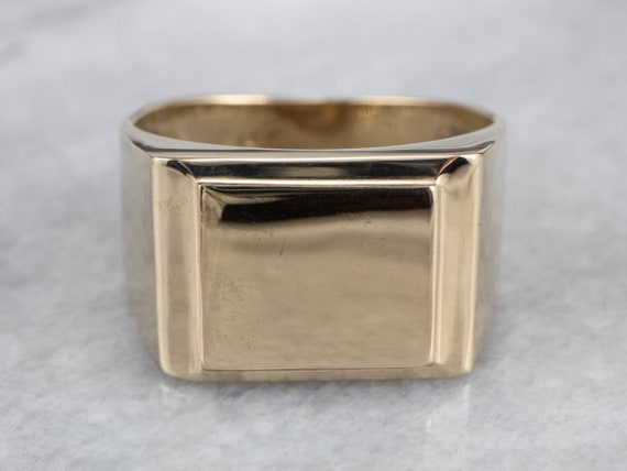 Vintage Gold Signet Ring, Men's Signet Ring, 14K … - image 2