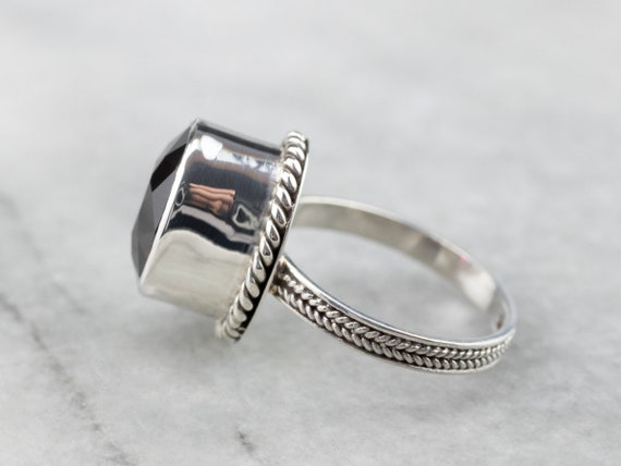 Sterling Silver Garnet Ring, Garnet Solitaire Rin… - image 4